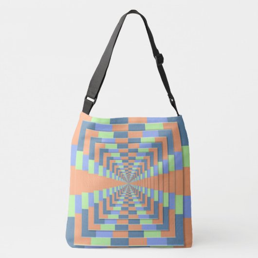 HOUD UW FOCUS EN PERSPECTIEF BLAUW ORANJE CROSSBODY TAS (Achterkant)