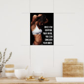Houd uw geest onder controle, veroveren uw lichaam poster (Keuken)