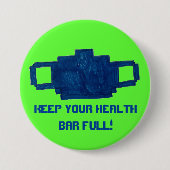 Houd uw gezondheidsbalk volledig pixelmasker ronde button 7,6 cm (Voorkant)