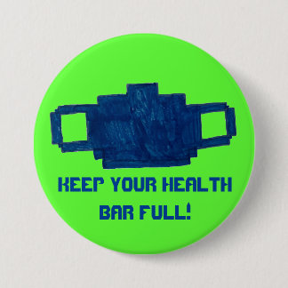 Houd uw gezondheidsbalk volledig pixelmasker ronde button 7,6 cm
