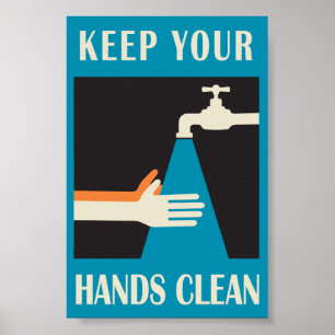 houd uw handen schoon poster