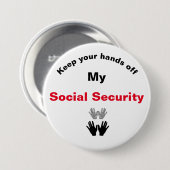 Houd uw handen uit mijn Button voor sociale zekerh (Voorkant /achterkant)