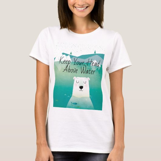 Houd uw hoofd boven het Beer van de waterpoot T-shirt (Voorkant)