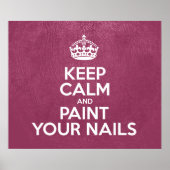 Houd uw nagels kalm en verf, roze leder poster (Voorkant)