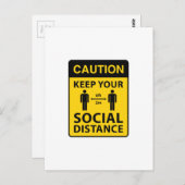 Houd uw sociale afstand briefkaart (Voorkant / Achterkant)