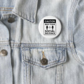 Houd uw sociale afstand ronde button 5,7 cm (In situ)