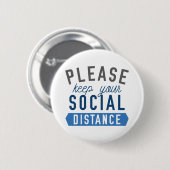 Houd uw sociale afstand ronde button 5,7 cm (Voorkant /achterkant)