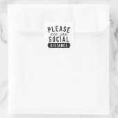 Houd uw sociale afstand vierkante sticker (Tas)