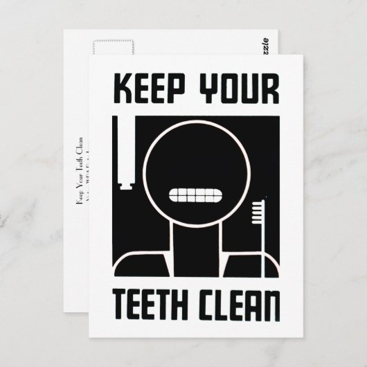 Houd uw tanden schoon briefkaart (Voorkant / Achterkant)