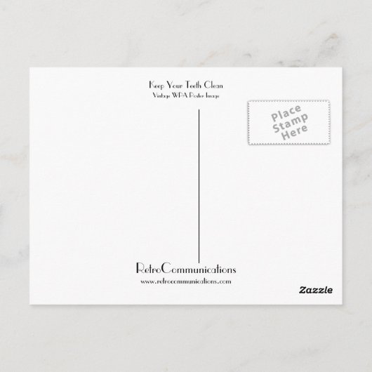 Houd uw tanden schoon briefkaart (Achterkant)