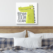 Houd uw tanden schoon canvas afdruk (Insitu (Slaapkamer))