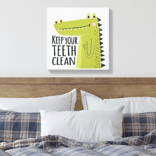 Houd uw tanden schoon canvas afdruk (Insitu (Slaapkamer))
