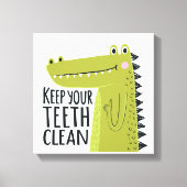Houd uw tanden schoon canvas afdruk (Voorkant)