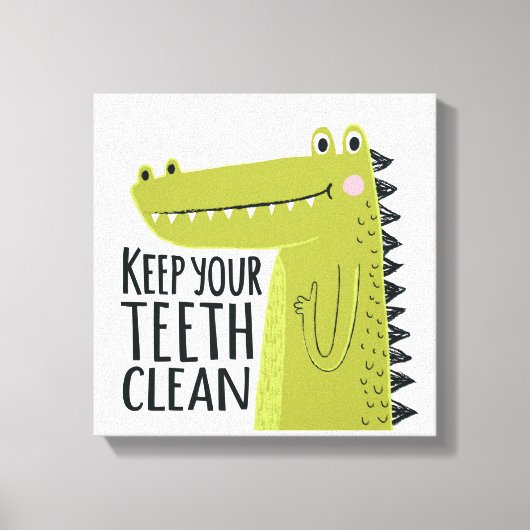 Houd uw tanden schoon canvas afdruk (Voorkant)