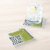 Houd uw tanden schoon glazen onderzetter (Schuin)