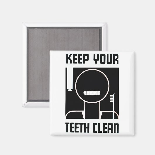 Houd uw tanden schoon magneet (Voorkant / Achterkant)