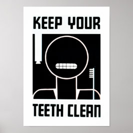 Houd uw tanden schoon poster