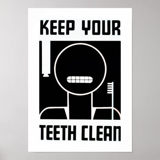 Houd uw tanden schoon poster (Voorkant)