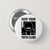 Houd uw tanden schoon ronde button 5,7 cm (Voorkant /achterkant)