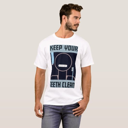 Houd uw tanden schoon t-shirt (Voorkant volledig)