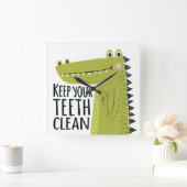 Houd uw tanden schoon vierkante klok (Huis)
