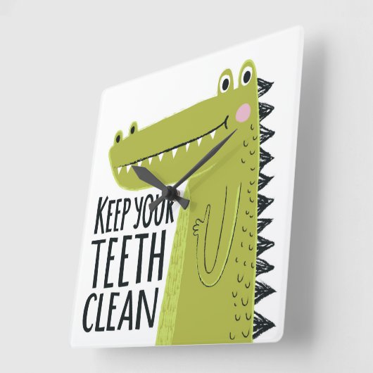 Houd uw tanden schoon vierkante klok (Hoek)