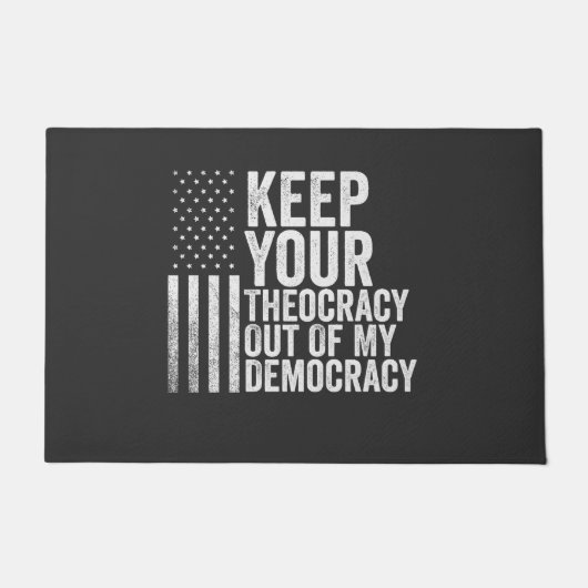 Houd uw theocratie buiten mijn democratie Harris Deurmat (Voorkant)