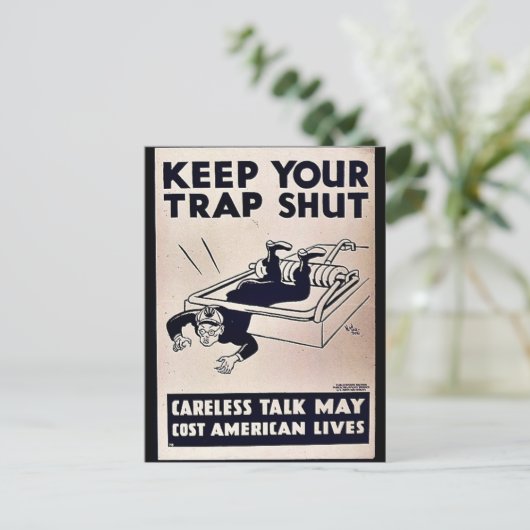 Houd uw val dicht briefkaart (Staand voorkant)