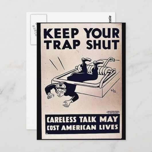 Houd uw val dicht briefkaart (Voorkant / Achterkant)