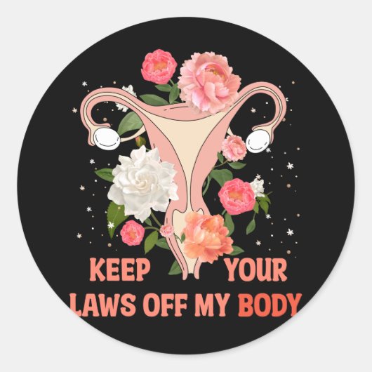 Houd uw wetten uit mijn lichaam ronde sticker (Voorkant)