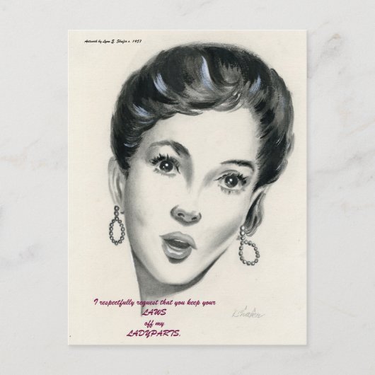 Houd uw WETTEN van mijn briefkaart LADYPARTS (Voorkant)