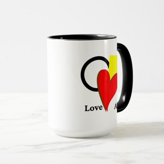 Houd van alle vormen en kleuren Mok (Voorkant rechts)