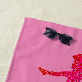 HOUD VAN DANS-badhanddoek in roze. Strandlaken (In situ)