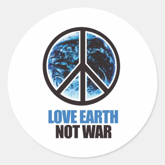 HOUD VAN DE AARDE, NIET VAN OORLOG RONDE STICKER (Voorkant)