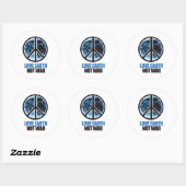 HOUD VAN DE AARDE, NIET VAN OORLOG RONDE STICKER (Vel)