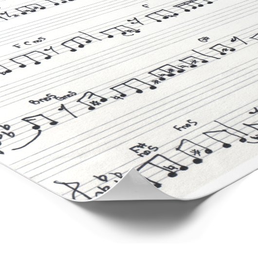 Houd van de belofte handgeschreven bladmuziek poster (Hoek)