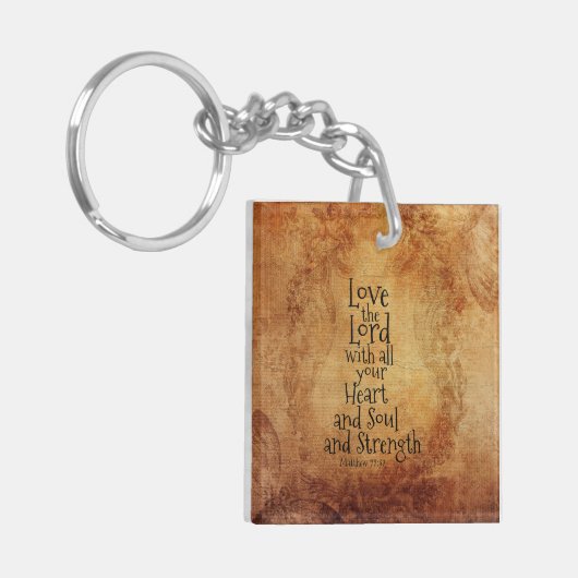 Houd van de Here Schrift Mattheüs 22:37,  Sleutelhanger (Voorkant Links)