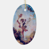 HOUD VAN DE JESTER CUPID MONOGRAM Red Ruby Keramisch Ornament (Rechts)