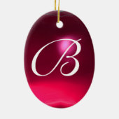 HOUD VAN DE JESTER CUPID MONOGRAM Red Ruby Keramisch Ornament (Achterkant)