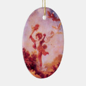 HOUD VAN DE JESTER, KUPID MONOGRAM Red Ruby Heart Keramisch Ornament (Rechts)