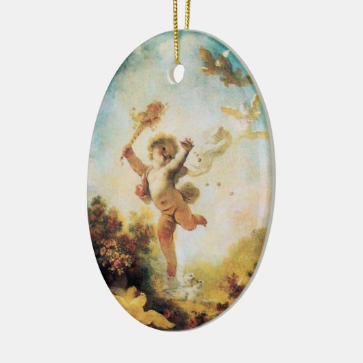 HOUD VAN DE JESTER, KUPID MONOGRAM Sinaasappel Aga Keramisch Ornament (Links)