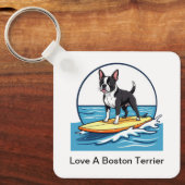 Houd van een Boston Terrier-hond Sleutelhanger (Voorkant)