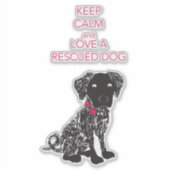 Houd van een geredde hond sticker (Voorkant)