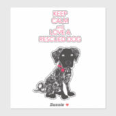 Houd van een geredde hond sticker (Vel)