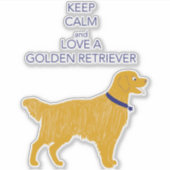Houd van een Golden Retriever Sticker (Voorkant)