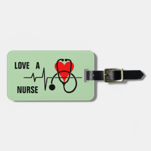 Houd van een Nurse Heart Stethoscoop Design Bagagelabel
