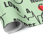 Houd van een Nurse Heart Stethoscoop Design Cadeaupapier (Rol Hoek)