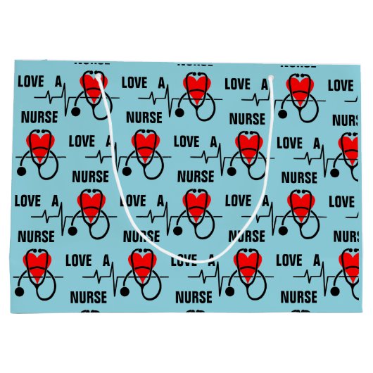 Houd van een Nurse Heart Stethoscoop Design Groot Cadeauzakje (Achterkant)