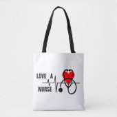 Houd van een Nurse Heart Stethoscoop Design Tote Bag (Voorkant)