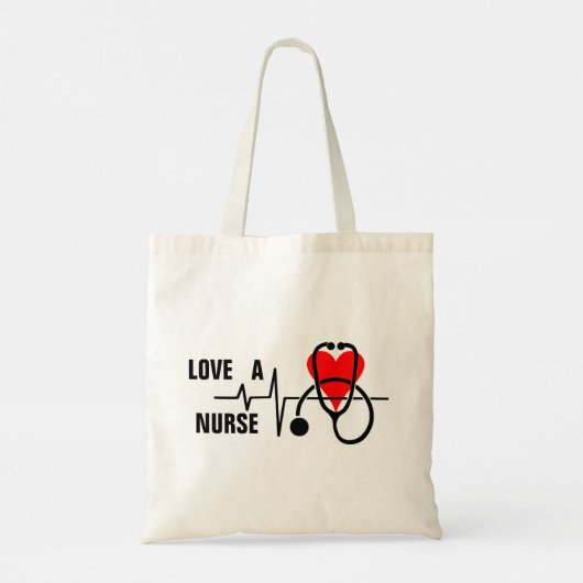 Houd van een Nurse Heart Stethoscoop Design Tote Bag (Achterkant)